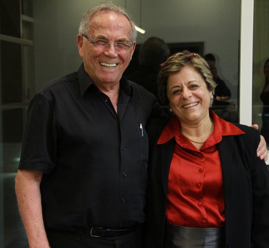Ada Pelleg with Stef Wertheimer, Nazarteh 2014